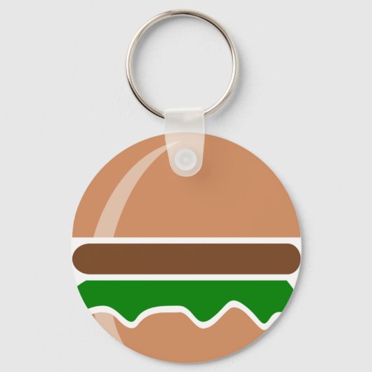 サンドイッチをハンバーガーで食べる キーホルダー (正面)