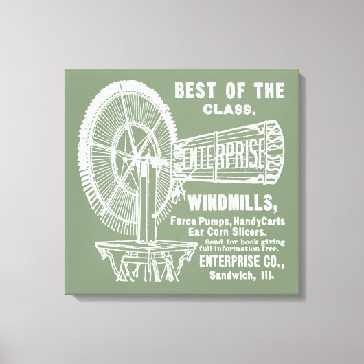 サンドイッチイリノイ1889エンタープライズ風車 キャンバスプリント (正面)