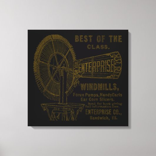 サンドイッチイリノイ1889エンタープライズ風車 キャンバスプリント (正面)