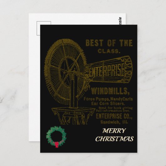 サンドイッチイリノイ1889エンタープライズ風車 ポストカード (正面/裏面)