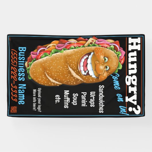 サンドイッチショップサインデリ旗フードトラック 横断幕 (横)