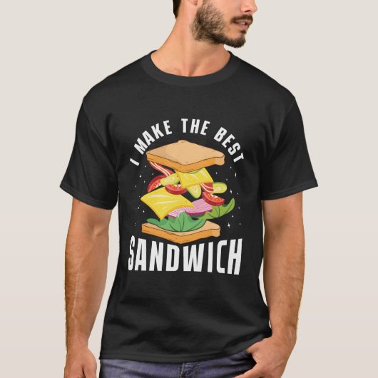 サンドイッチフード最高ののサンドイッチを作る Tシャツ (正面)