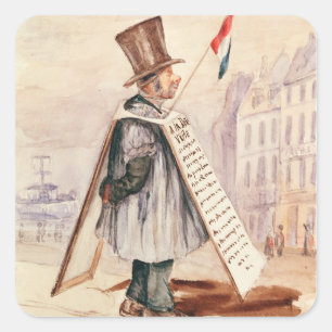 サンドイッチボードの人、Boulevard du Temple 1839年 スクエアシール