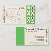 サンドイッチ切り抜きパンチカード ロイヤリティカード (正面/裏面)