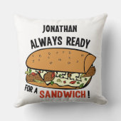 サンドイッチ名前をカスタムするの装飾用クッション クッション (裏面)
