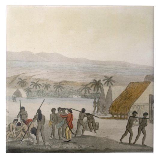 サンドイッチ島- stoのために交渉している欧米人 タイル (正面)