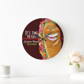 サンドイッチ店。Sub.Deli.Personalized 2 ラージ壁時計 (ホーム)