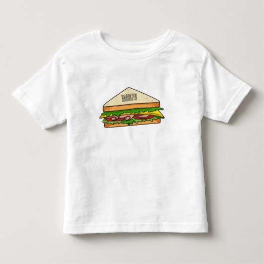 サンドイッチ漫画イラストレーション トドラーTシャツ (正面)
