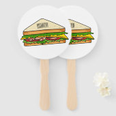 サンドイッチ漫画イラストレーション ハンドファン (正面&裏面)