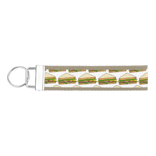サンドイッチ漫画イラストレーション リストバンドキーホルダー (鍵左)