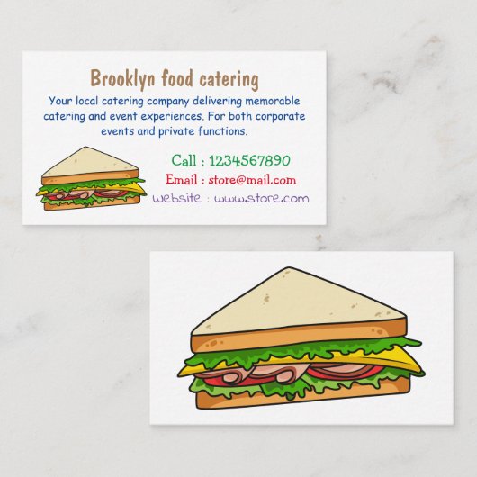 サンドイッチ漫画イラストレーション 名刺 (正面/裏面)