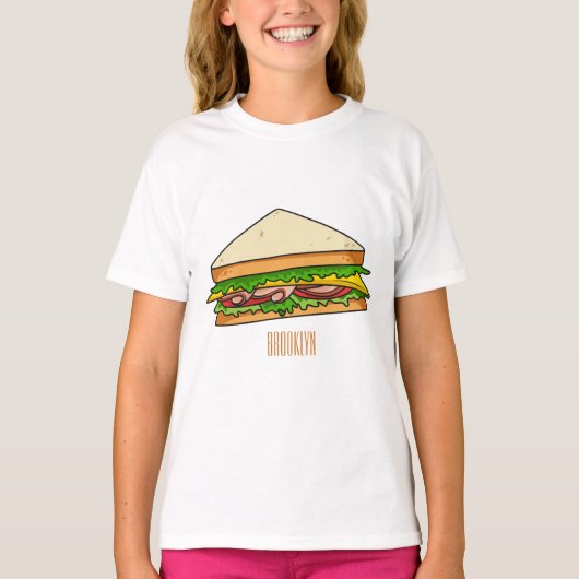 サンドイッチ漫画イラストレーション Tシャツ (正面)