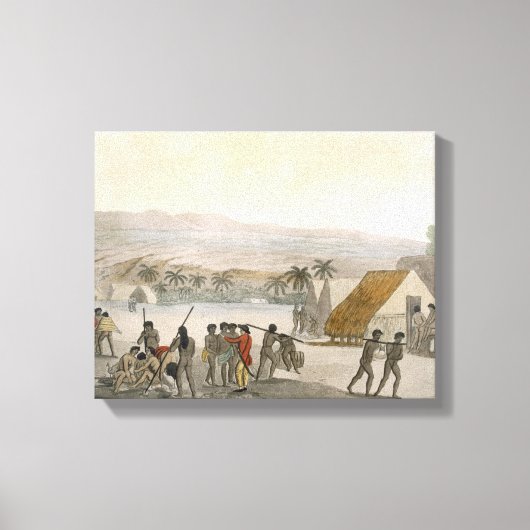 サンドイッチ諸島 – 善意交渉を行う西洋人 キャンバスプリント (正面)