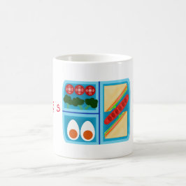 サンドイッチ，ソーセージ，卵，トマト，ランチのブロコリ コーヒーマグカップ