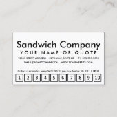 サンドイッチ。ロイヤリティパンチカード ロイヤリティカード (裏面)