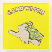 サンドウィッチ ガラスコースター (正面)