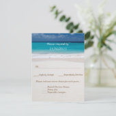 サンドウェディングRSVPカードのハートの名前 招待状 (スタンド正面)