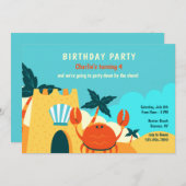 サンドカニ誕生日パーティー 招待状 (正面/裏面)