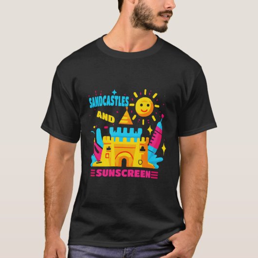 サンドキャッスルと日焼け止め Tシャツ (正面)