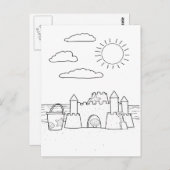 サンドキャッスルアダルトカラーリングハガキ ポストカード (正面/裏面)