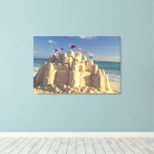 サンドキャッスルオンビーチ キャンバスプリント (インサイチュ (ウッドフロア))