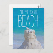 サンドキャッスルコーラルターコイズシーシー私ダビーチに連れて行く ポストカード (正面/裏面)