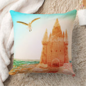 サンドキャッスルシーガルコットン装飾用クッション クッション (ブランケット)