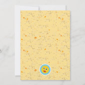 サンドキャッスルビーチおもしろい男の赤ちゃん誕生日パーティー サンキューカード (裏面)