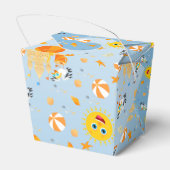 サンドキャッスルビーチおもしろい男の赤ちゃん誕生日パーティー フェイバーボックス (裏面サイド)