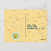 サンドキャッスルビーチおもしろい男の赤ちゃん誕生日パーティー ポストカード (裏面)