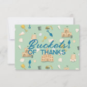 サンドキャッスルビーチデイ誕生日ベビーシャワー サンキューカード (正面)