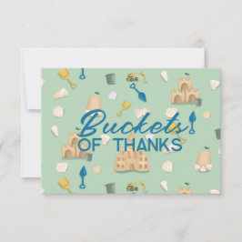 サンドキャッスルビーチデイ誕生日ベビーシャワー サンキューカード