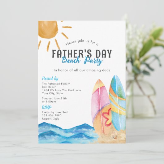 サンドサン&サーフおもしろいファーザーズデイビーチパーティー 招待状 (スタンド正面)