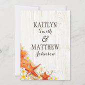 サンドシーシェルフローラ素朴ビーチ結婚ズ 招待状 (裏面)