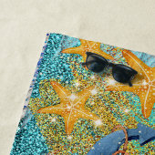 サンドスターフィッシュ&いかりブルー航海の ビーチタオル (インサイチュ)