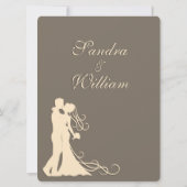 サンドストーンブラウンアンドクリーム結婚式招待状 招待状 (裏面)