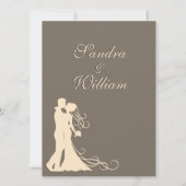 サンドストーンブラウンアンドクリーム結婚式招待状 招待状 (裏面)