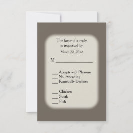 サンドストーン・ブラウンRSVPとメニューの選択肢 出欠カード