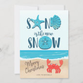 サンドスノーシーシェルビーチ沿岸カニのクリスマス シーズンカード (正面)