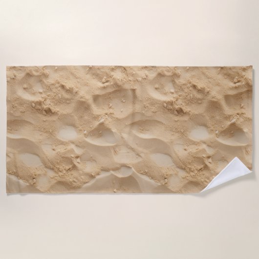 サンドタオルの足跡 – 実在ビーチテクスチャ ビーチタオル (正面)