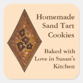 サンドタパーソナライズされたートクリスマスクッキーPAオランダ スクエアシール (正面)