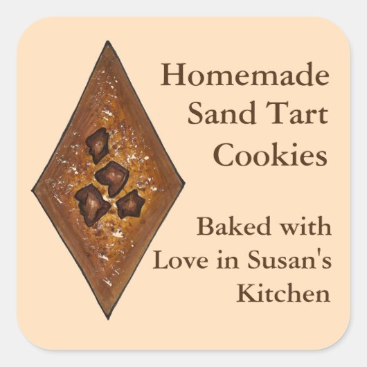 サンドタパーソナライズされたートクリスマスクッキーPAオランダ スクエアシール (正面)