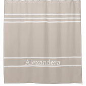 サンドタンタウペホワイトコーストストライプのア航海のリング シャワーカーテン (正面)