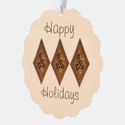 サンドタートクリスマスクッキーベーキングハッピーホリデイズ オーナメントカード (左)