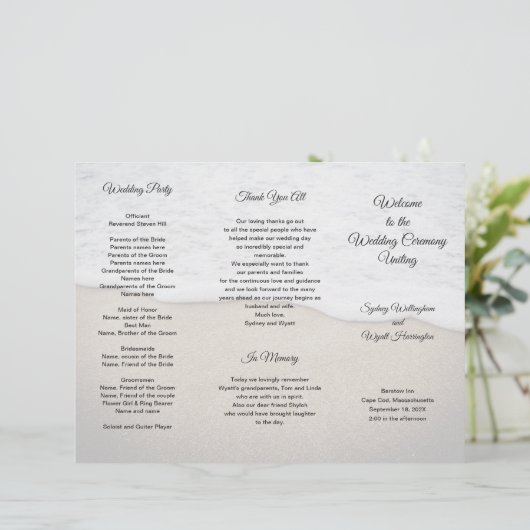 サンドダネスコースタルテーマ結婚式 プログラム (スタンド正面)