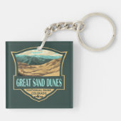サンドダネ素晴らしスナショナルパークイラストレーションレトロ キーホルダー (裏面)