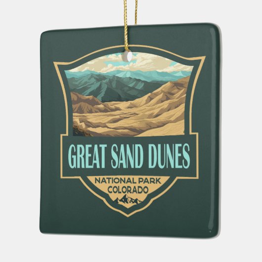 サンドダネ素晴らしスナショナルパークイラストレーションレトロ セラミックオーナメント (左)