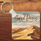サンドダネ素晴らしス国立公園ウォーターカラーアート キーホルダー (正面)