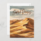 サンドダネ素晴らしス国立公園ウォーターカラーアート シーズンポストカード (正面/裏面)