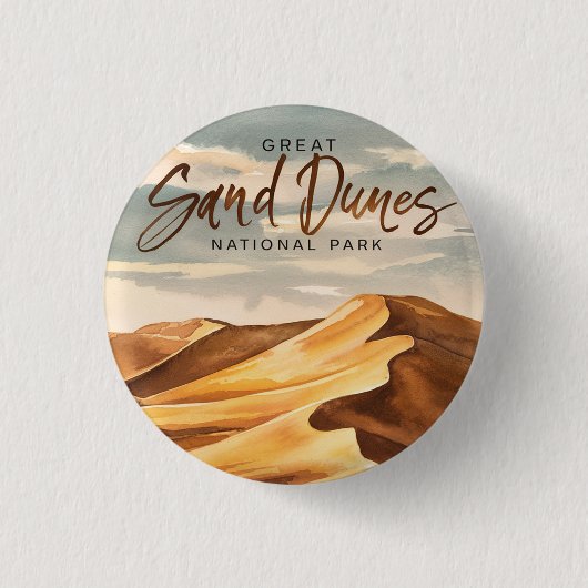 サンドダネ素晴らしス国立公園ウォーターカラーアート 缶バッジ (正面)